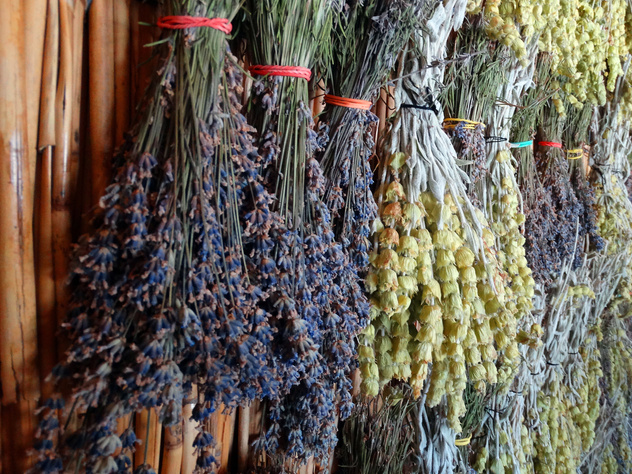 Dry flowers of lavender and lemongrass